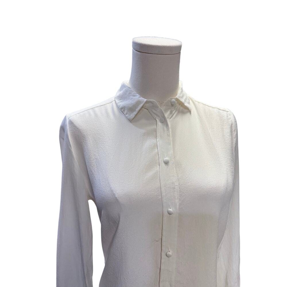 Sézane Ann Silk Button Down Shirt – Ecru - Picture 3 of 6